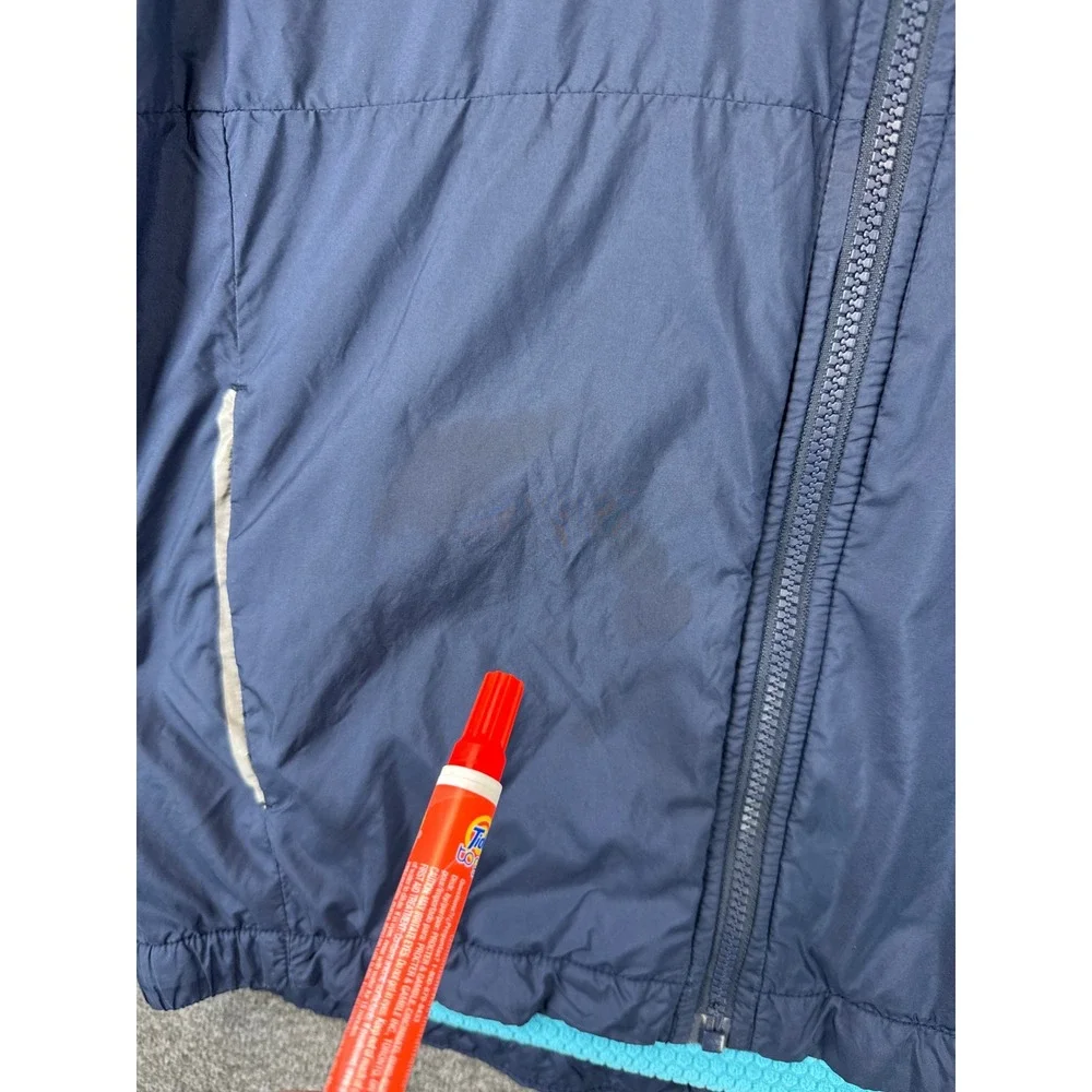 The North Face WindWall Jacket Boys L 14/16 Blue Reversible Hooded Windbreaker